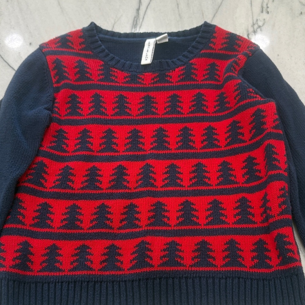 Janie and Jack Red and Navy Crewneck Sweater